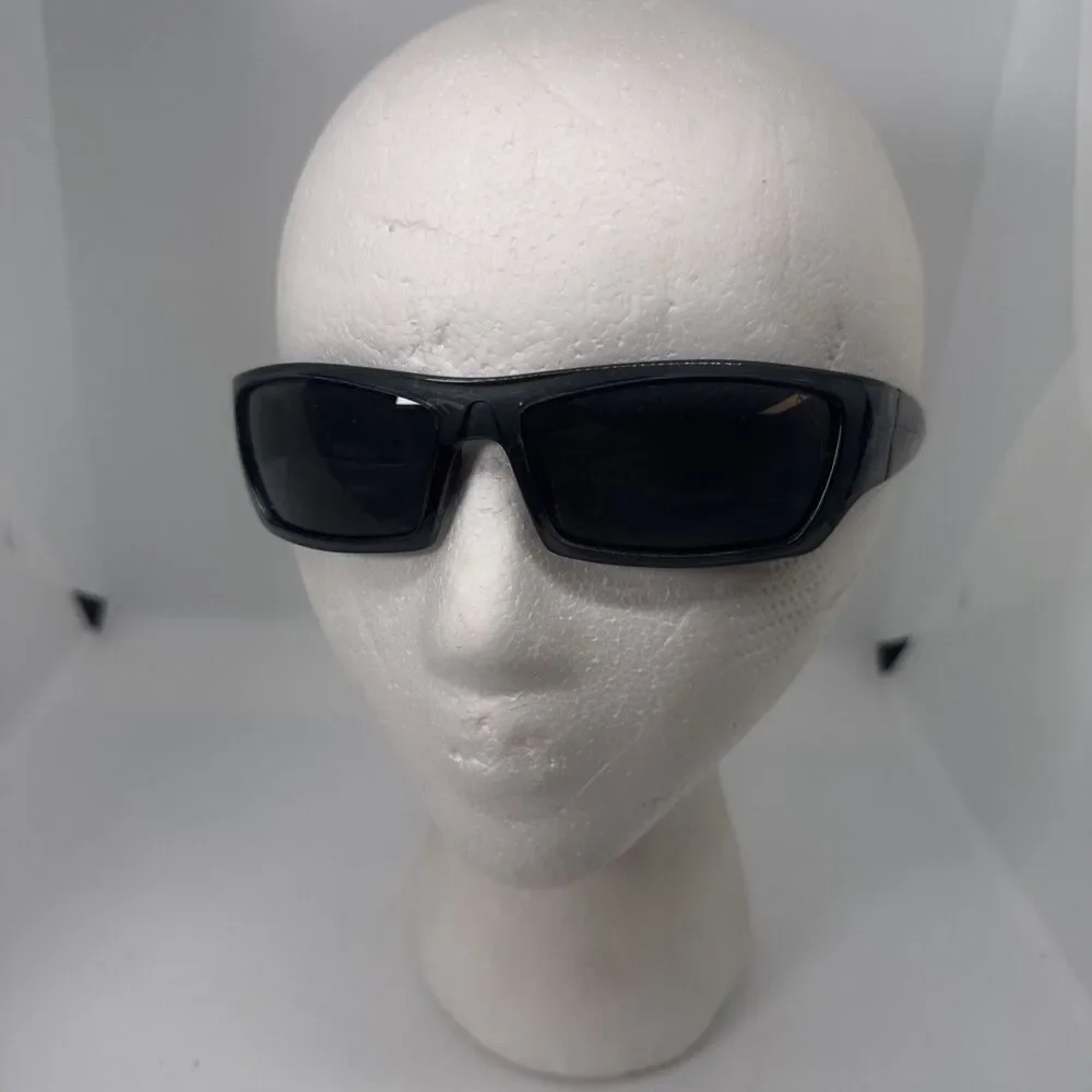 Chapel C137 Wrap Around Sunglasses Clear Blue Frame Sport Rectangle Shades Y2K